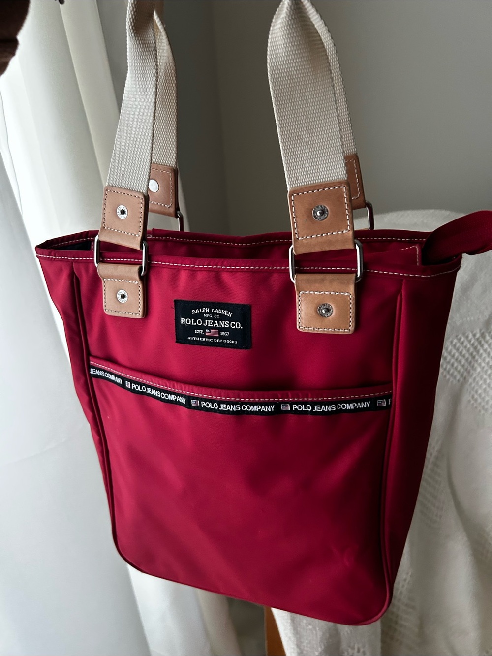 Y2k Ralph Lauren Polo Jeans Co Red Tote Ba